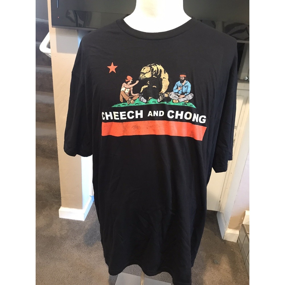 Cheech and Chong Mens T-Shirt California Bear Smoking Stars 420 Sz 3XL